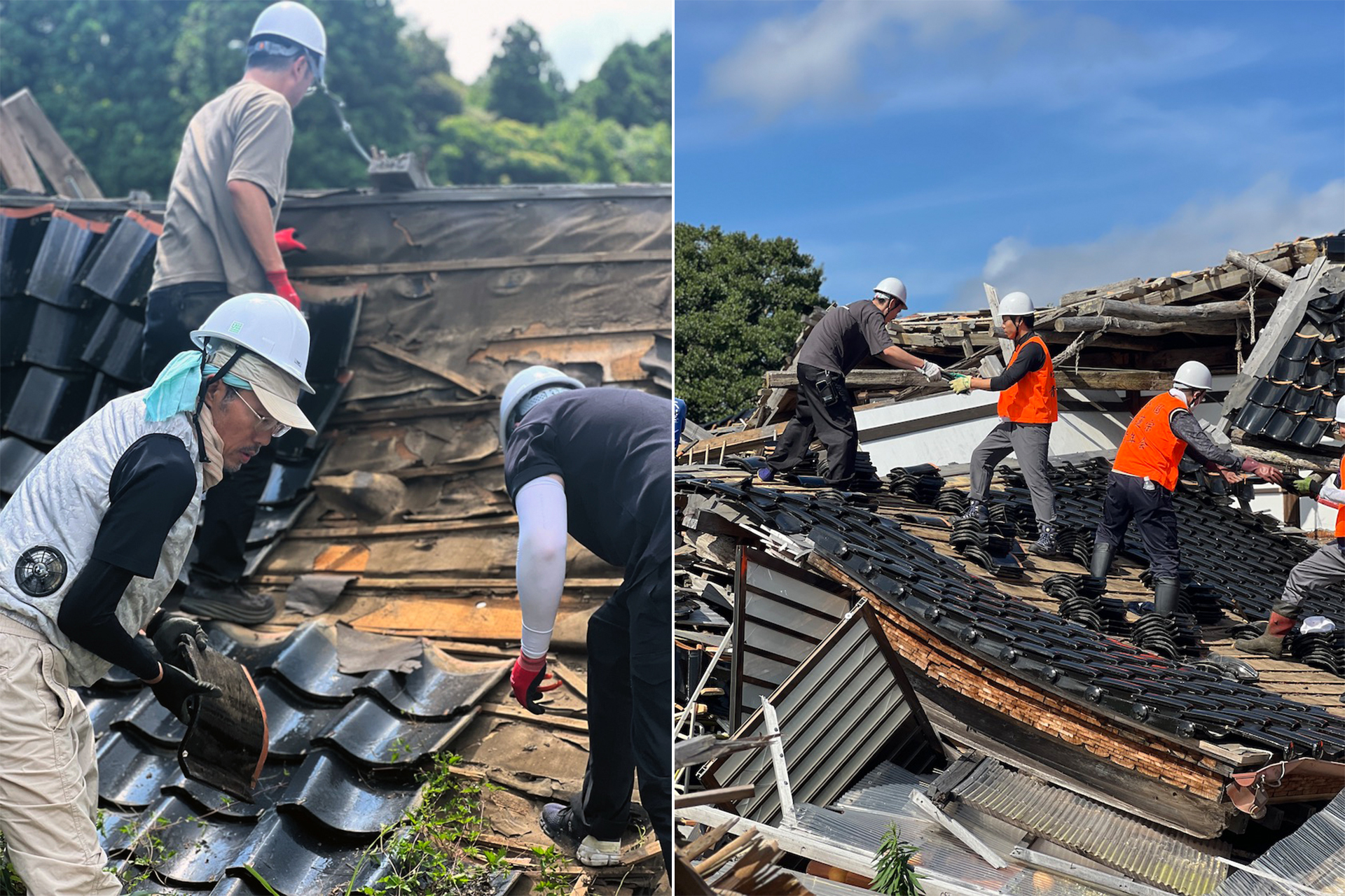 瓦バンクプロジェクトによる能登の被災地からの黒瓦回収